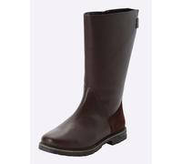 Sheego Weitschaftstiefel aus Rinds- und Veloursleder 40 schoko