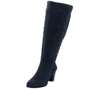 Sheego Weitschaftstiefel aus Velours-Lederimitat 37 jeansblau