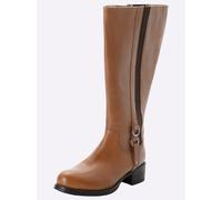 Sheego Weitschaftstiefel mit Stretcheinsatz 41 cognac