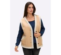 Sheego Weste in Lammfell-Optik 44 camel