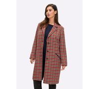 Kurzmantel SHEEGO, Damen, Gr. 50, sand, kirsche, gemustert, 90% Polyester, 10% Wolle, kariert, Mäntel Kurzmantel (36853860-50) sand, kirsche, gemustert