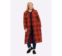 Wintermantel SHEEGO, Damen, Gr. 58, rot (kirsche, orange, gemustert), 100% Polyester, kariert, Mäntel Wintermantel (37135822-58) kirsche, orange, gemustert