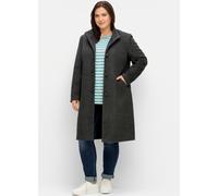 Sheego Damen Große Größen Oversized-Mantel mit Stehkragen, in Flauschiger Qualität Freizeitmode klassisch -