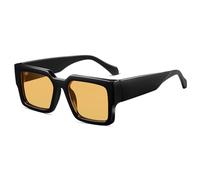 SHEEN KELLY Retro dicke rechteckige klobige Sonnenbrille Damen Herren trendige schmale quadratische schwarze Schildpatt-Rahmenmode der 90er Jahre Brille