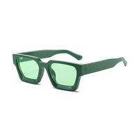 SHEEN KELLY Retro dicke rechteckige klobige Sonnenbrille für Damen Herren trendige klassische schmale quadratische schwarze Schildpatt-Rahmen Modebrille