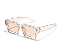 SHEEN KELLY Retro dicke rechteckige klobige Sonnenbrille für Frauen Männer trendy klassisch schmaler quadratischer schwarzer Schildpatt Rahmen Mode -Sonnenbrille