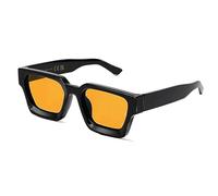 SHEEN KELLY Retro dicke rechteckige klobige Sonnenbrille für Frauen Männer trendy klassisch schmaler quadratischer schwarzer Schildpatt Rahmen Mode -Sonnenbrille