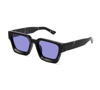 SHEEN KELLY Retro dicke rechteckige klobige Sonnenbrille für Frauen Männer trendy klassisch schmaler quadratischer schwarzer Schildpatt Rahmen Mode -Sonnenbrille