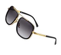 SHEEN KELLY Retro quadratische Sonnenbrille-Marken-Metallgoldsonnenbrille-Pilot Driver Mirror Gradient Lens