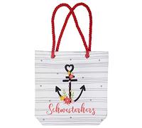 Sheepworld Gruss & CO 46486 Einkaufstasche Schwesterherz, Tasche mit roter Kordel Mehrfarbig, 40 cm x 40 cm