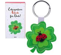 Sheepworld, Gruss und Co - 46669 - Anhänger, Glücksklee, Extraportion Glück für Dich!, Länge 5,6cm, Polyesterfilz, mit Metallring