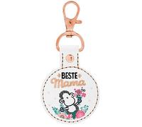 Sheepworld, Gruss und Co - 48009 - Schlüsselanhänger, Beste Mama, mit gesticktem Schriftzug, Größe mit Schlüsselring: 9,6cm, Farbe: weiß
