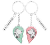 Sheepworld Paar-Schlüsselanhänger Herz | 2 Anhänger mit Schlüsselring und Charm, Metall, Epoxy, Länge 8,5 cm | Geschenk für zwei, Valentinstag | 74810