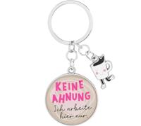 Sheepworld Schlüsselanhänger mit Spruch Keine Ahnung | Anhänger mit Schlüsselring für Tasche oder Rucksack, Länge 8 cm | Geschenk für Freundin, Kollegin | 74851