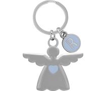 Sheepworld Schlüsselanhänger Schutzengel Motiv R Anhänger mit Initialen, Länge 6,5 cm, Metall | Geschenk Geburtstag, Taufe, Kommunion | 74905