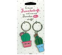 GRUSS & CO Schlüsselanhänger für zwei | 2 Kaktus-Anhänger mit Schlüsselring | Geschenk für Freunde | 46165