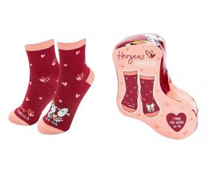 sheepworld - Sheepworld Damen Socken Zaubersocken Gr 36-40 Herzens Mensch 074397