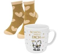 Sheepworld Tasse-Socken-Set Motiv Schön | Geschenkset mit 1 Tasse und 1 Paar Socken, Größe 36-40, in Geschenkbox | Geschenk Winter, 51156