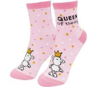 Sheepworld Zaubersocken mit Motivdruck "Queen" | Damensocken, in Kronenform gepresst, Größe 36-40, Glitzergarn | Geschenk für Sie, Freundin, Schwester, Kollegin | 48851