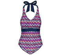 Sheila Women’s Halter Neck One Piece Swimsuit - ZIGZAG PRINT L