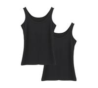 SHEKINI 2 Stück Unterhemden Tank Top Damen mit Rundhalsausschnitt Elastische Tanktops Frauen Camisole Crop Top Basic Stretch Untershirt Ärmellos