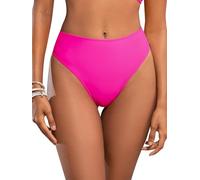 SHEKINI Damen Tanga Bikini Unterteil Kreuz und quer Rücken Sexy Aushöhlung Unterteil zum Schwimmen (Fluoreszierendes Rosa,XL)