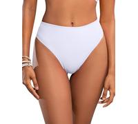 SHEKINI Damen Tanga Bikini Unterteil Kreuz und quer Rücken Sexy Aushöhlung Unterteil zum Schwimmen (Weiß,S)