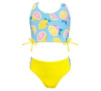 SHEKINI Mädchen Zweiteilige Badeanzüge Schönes Druckmuster Sportlich Weste Kordelzug Bikinioberteil mit Triangel Bikinihose Mädchen Badebekleidung Für 6-22 Jahre