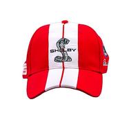 Shelby Super Snake Red Cap Hat,Zwei Streifen Shelby Cobra Design Racing Performance Hat,Offiziell Lizenziertes Shelby® Produkt,Einheitsgröße, einfarbig (Getaway Solids), Large