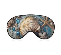 Shell Art Augenmaske, Seitenschlafmaske, leichte Augenbinde, Schlafmaske, Nasenpolster und Gummiband für Kinder, Frauen und Männer