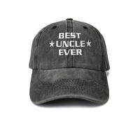 Shenbors Bestickte Baseballkappe mit Aufschrift "Best Uncle Ever" für Herren, Geschenk zum Vatertag, gewaschene schwarze Baseballkappe, Snapback, Trucker Dad Hat, Best Uncle Ever (Washed Black),