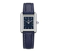 SHENGKE Minimalistische quadratische Vintage-Uhren für Frauen mit Lederarmband (Blau)