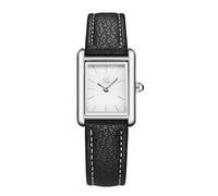 SHENGKE Minimalistische quadratische Vintage-Uhren für Frauen mit Lederarmband (Schwarz)