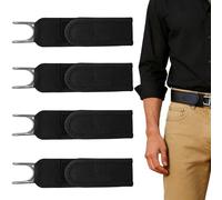 Shengruili 4 Stück Gürtel Ohne Schnalle,Metallhakengürtel,Elastischer Schnallenloser Gürtel Herren & Damen,Verstellbar mit Klettverschluss,Komfortabel und Einfach zu Bedienen