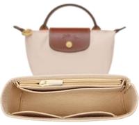 Shengruili Organizer für Longchamp Mini-Tasche, Filz Handtaschen-Organizer mit mehreren Fächern, Handtaschen Organizer, Faltbare Tragetasche Organizer, Filz Organizer für Taschen