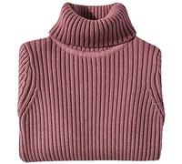 Shengwan Rollkragenpullover Kinder Mädchen Jungen Warm Herbst Winter Langarm Strickpullover Dunkelpink 150