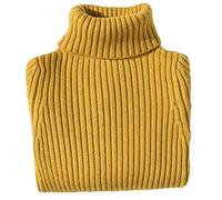 Shengwan Rollkragenpullover Kinder Mädchen Jungen Warm Herbst Winter Langarm Strickpullover Gelb 160
