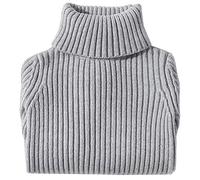 Shengwan Rollkragenpullover Kinder Mädchen Jungen Warm Herbst Winter Langarm Strickpullover Grau 130