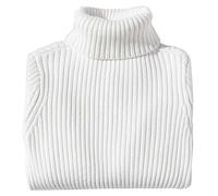 Shengwan Rollkragenpullover Kinder Mädchen Jungen Warm Herbst Winter Langarm Strickpullover Weiß 160