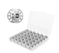 SHENGYIG 36 Stück Metall-Unterfadenspulen für Nähmaschinen (7 mm Innendurchmesser) - Leere Spulen mit transparenter Aufbewahrungsbox | Universell kompatibel | Nähzubehör für DIY & Nähen