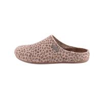 Shepherd of Sweden - Cilla Wollhausschuhe - Damen - 100% Wolle - Schlupfmodell - Pantoffeln - Gummisohle - Leopard - Größe 40