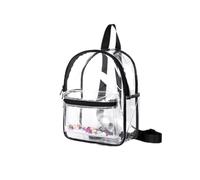 SHERCHPRY 1stück Transparenter PVC Rucksack Für Damen Wasserdichter Schulrucksack Für Studenten Schwarz Mit Verstellbarem Schultergurt Für Schule Reisen Und Freizeit