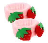 SHERCHPRY 2 Stück Gesichts Make up Stirnband Aus Weichem Stoff Für Frauen Haarfreies Waschstirnband Mit Erdbeer Design Haushalts Waschstirnband Für Gesichtspflege Und Kosmetik