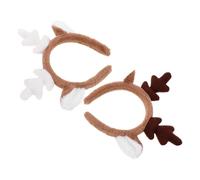 SHERCHPRY 2stücke Niedliches Rentier-haarband Rentiergeweih-stirnband Plüsch-haarreif für Frauen und Mädchen Festliches Accessoire für Halloween oder Geburtstagsfeiern