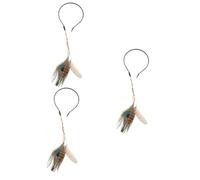 SHERCHPRY 3 Stück Pfauenfeder-stirnband Für Kopfbedeckungen Quaste Haarband Verknotet Kopfschmuck Damen Haar Stirnband Böhmische Kopfbedeckung Karneval Feder Stirnband Federn