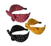 SHERCHPRY 3 Stück Teiliges Haarband mit Niedlichem Knoten und Hasenohren für Damen Stirnband Gelb Rot und Schwarz Haarreifen für Partys