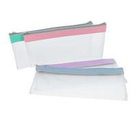 SHERCHPRY 4 Stück Geldmappe mit Reißverschluss aus PVC und Pu Geräumiges Transparentes Portemonnaie für Bargeld und Quittungen für Büroeinsatz