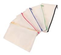 SHERCHPRY 5 Stück Canvas Federmäppchen mit Reißverschluss Selbstgemacht Leere Kosmetiktaschen aus Segeltuch Tragbare Aufbewahrungstaschen für Reisen und Zuhause