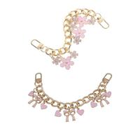 SHERCHPRY Blumen Legierungs Verlängerungskette für Handtaschen 2 Stück Verstellbarer Taschenriemen mit Dekorativem Blumenanhänger Ersatz Taschenkette für Geldbörsen und Schultertaschen