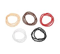 SHERCHPRY Natürliche Holzperlenkette Unisex 8mm Runde Naturholzperlen Afrikanische Stammes Halskette 5 Stück in Rot Weiß Schwarz Naturbraun Rustikale Hip Hop Schmuck